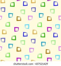 Square chaotic seamless pattern. Fashion graphic background design. Modern geometric stylish abstract texture. Colorful template for prints, textiles, wrapping, wallpaper, website VECTOR illustration