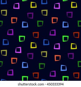 Square chaotic seamless pattern. Fashion graphic background design. Modern geometric stylish abstract texture. Colorful template for prints, textiles, wrapping, wallpaper, website VECTOR illustration