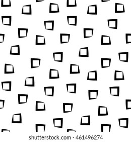 Square chaotic seamless pattern. Fashion graphic background design. Modern geometric stylish abstract texture. Monochrome template 4 prints, textiles, wrapping, wallpaper, website VECTOR illustration