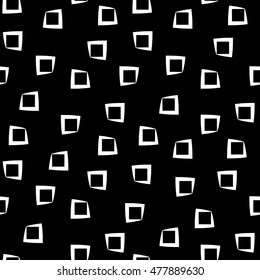 Square chaotic seamless pattern. Fashion graphic background design. Modern geometric stylish abstract texture. Monochrome template 4 prints, textiles, wrapping, wallpaper, website VECTOR illustration