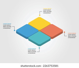 square chart step template for infographic for presentation for 4 element