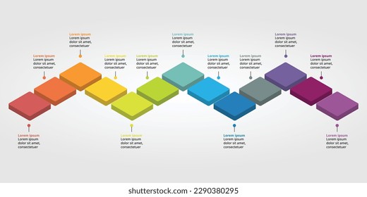 square chart template for infographic for presentation for 13 element