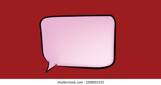 Square Chat Baloon Icon Pink Speach Bubble With Red Background Chat Ballon