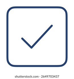 Square check icon flat illustration outline logo