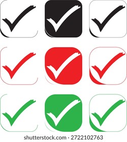 El icono de marca de verificación cuadrada establece un procesamiento 3D