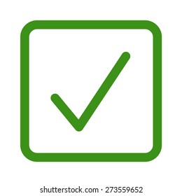 Square checkbox or check box line art vector icon for apps and websites