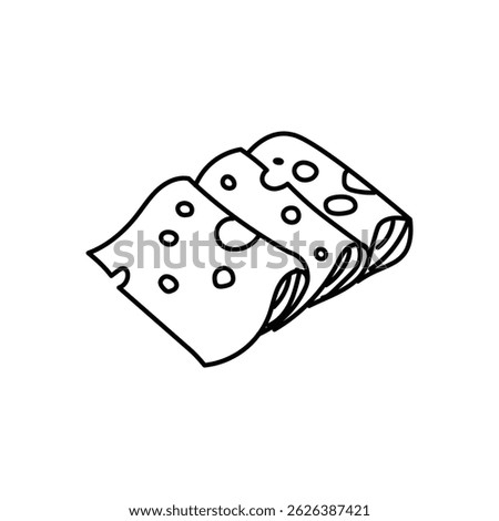 Square Cheese Slice Icon - Processed Cheese Slice Icon