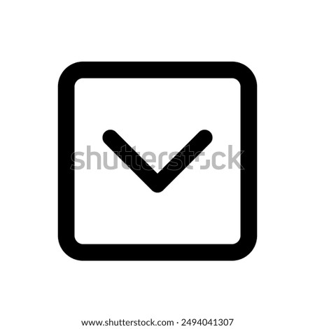 Square chevron down icon, arrow, vector