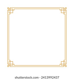 Quadratische chinesische Rahmengrenze. Vektorgrafik-Element. Chinesisches Neujahr traditionelles Dekor Design.