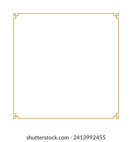 Square Chinese frame border. vector illustration element. Chinese new year traditional decor design.