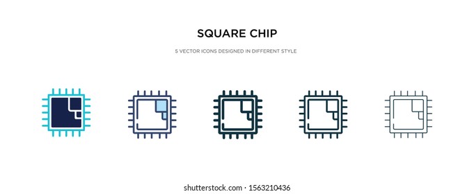 square chip icon in different style vector illustration. two colored and black square chip vector icons designed in filled, outline, line and stroke style can be used for web, mobile, ui