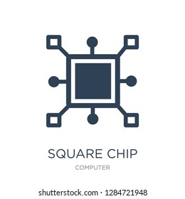 square chip icon vector on white background, square chip trendy filled icons from Computer collection, square chip vector illustration