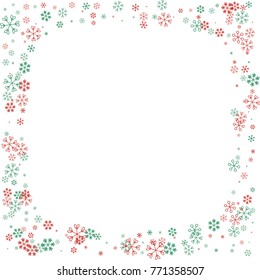 Square Christmas Border Frame Random Scatter Stock Vector (Royalty Free ...