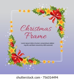 square christmas frame with star