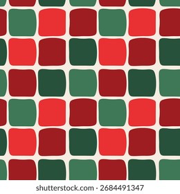 Patrón de cuadros geométricos de Navidades cuadradas. Navidades Fondo inconsútil para el papel de embalaje, materia textil, telas, embalaje