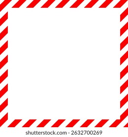 Square Christmas Striped Border Decorative Frame Vector Illustration
