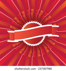 Square Christmas vector background with ribbon. For posters and postcards.