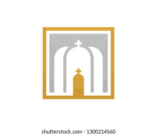 square church shrine design logo