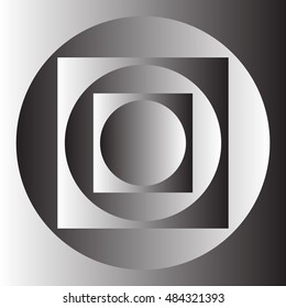 A square circle 2 abstraction - vector illustration