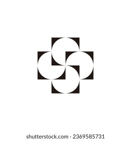 Square circle, abstract, decor geometric symbol  simple logo vector