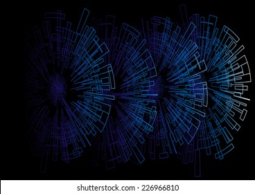 Square circle background graphic reflective stripes,Dot and line consisting of radial abstract graphics.