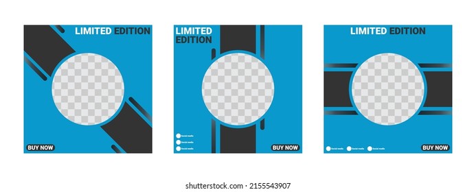 Square circle banner design template editable vector ready to print suitable for social media post, flyer, brochure, poster, etc.