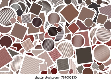 Square, circle or ellipse conceptual background with lines for design catalog or texture. Vector artwork.