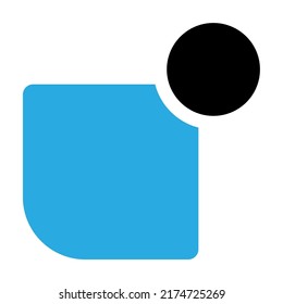 Square and circle generic logo, abstract geometric icon design