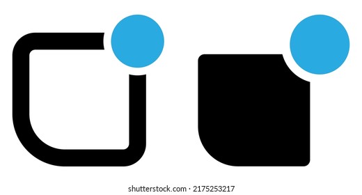 Square and circle generic logo, abstract geometric icon design