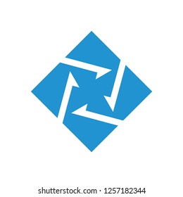 square circle geometric arrow logo vector