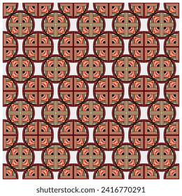 Square and circle geometric shape abstract seamless print, best for textile and paper print, both side repeat vector file format.