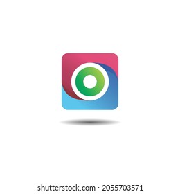 Square and circle gradient logo design vector