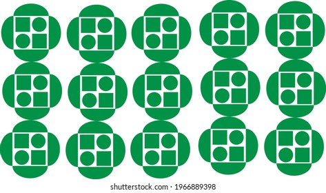 Square and circle green pattern