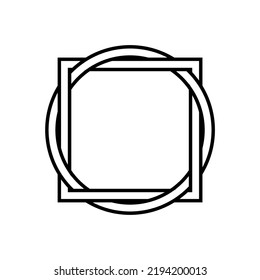 Icono de signo de nudo circular cuadrado Ilustración de vectores de logotipo