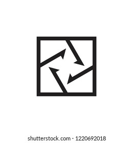 square circle lines rotation logo vector