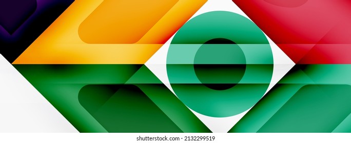 Square and circle minimal abstract background. Vector illustration for wallpaper banner background