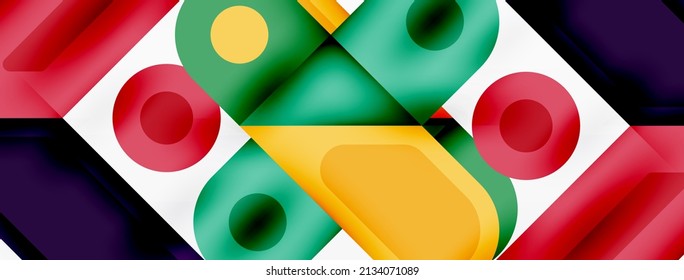 Square and circle minimal abstract background. Vector illustration for wallpaper banner background