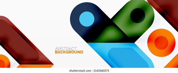 Fondo abstracto mínimo de cuadrado y círculo. Ilustración vectorial para fondo de banners de fondo de fondo de papel de pared