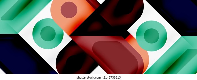 Square and circle minimal abstract background. Vector illustration for wallpaper banner background
