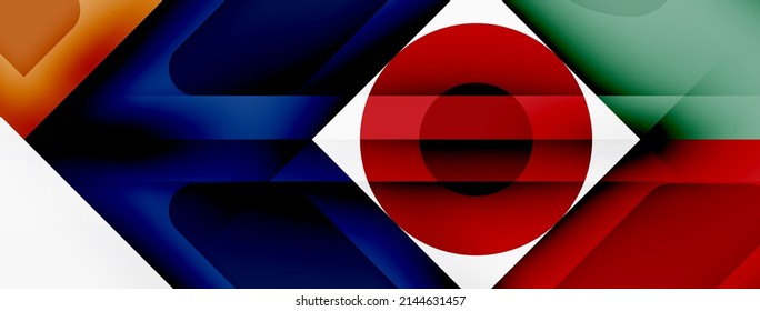 Square and circle minimal abstract background. Vector illustration for wallpaper banner background