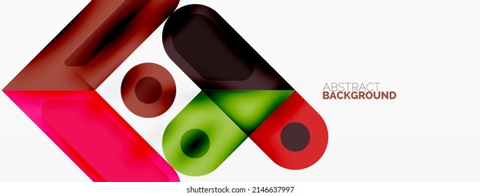 Fondo abstracto mínimo de cuadrado y círculo. Ilustración vectorial para fondo de banners de fondo de fondo de papel de pared