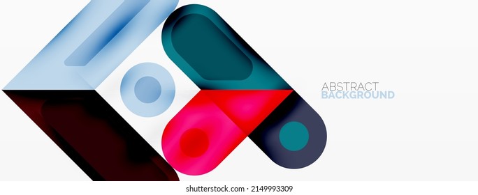 Fondo abstracto mínimo de cuadrado y círculo. Ilustración vectorial para fondo de banners de fondo de fondo de papel de pared
