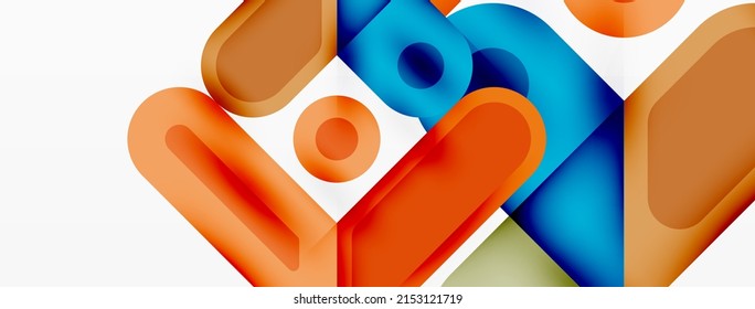 Square and circle minimal abstract background. Vector illustration for wallpaper banner background