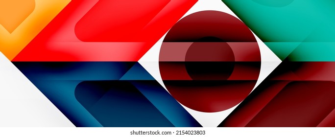 Square and circle minimal abstract background. Vector illustration for wallpaper banner background
