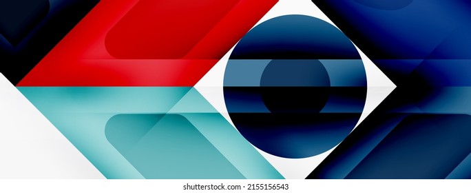 Square and circle minimal abstract background. Vector illustration for wallpaper banner background
