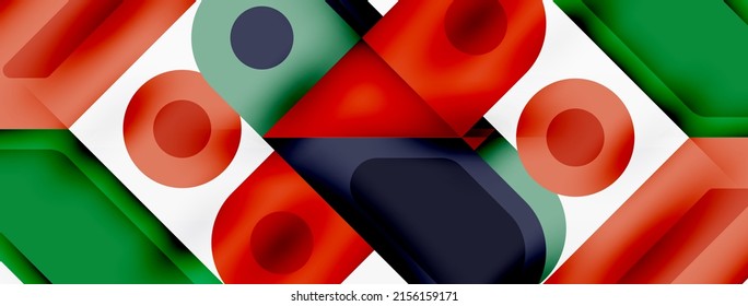 Square and circle minimal abstract background. Vector illustration for wallpaper banner background