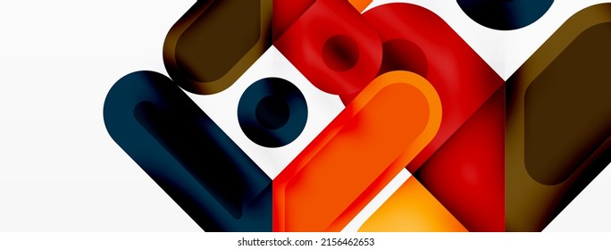 Square and circle minimal abstract background. Vector illustration for wallpaper banner background