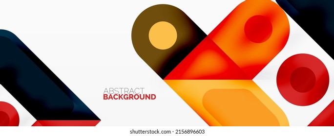 Square and circle minimal abstract background. Vector illustration for wallpaper banner background