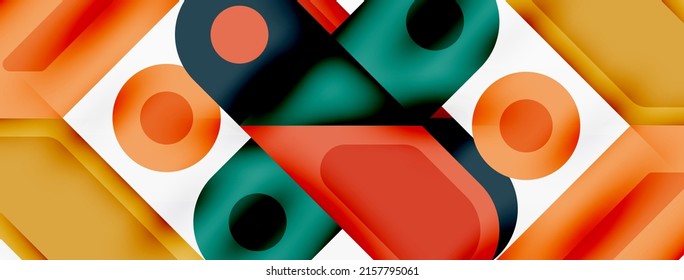 Square and circle minimal abstract background. Vector illustration for wallpaper banner background