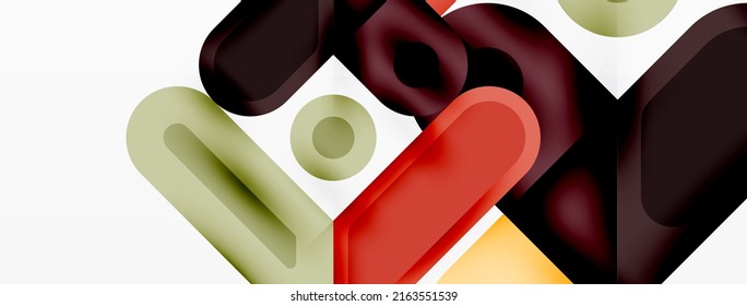 Square and circle minimal abstract background. Vector illustration for wallpaper banner background